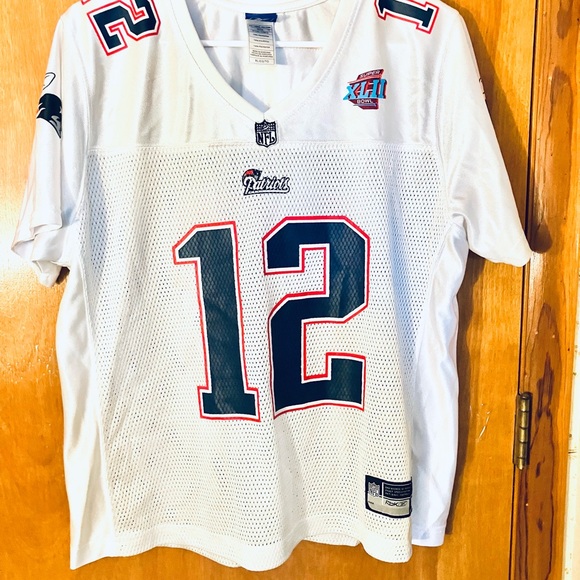 Reebok Patriots Tom Brady #12 Women’s XL Super Bowl XLII White Jersey - Picture 3 of 7
